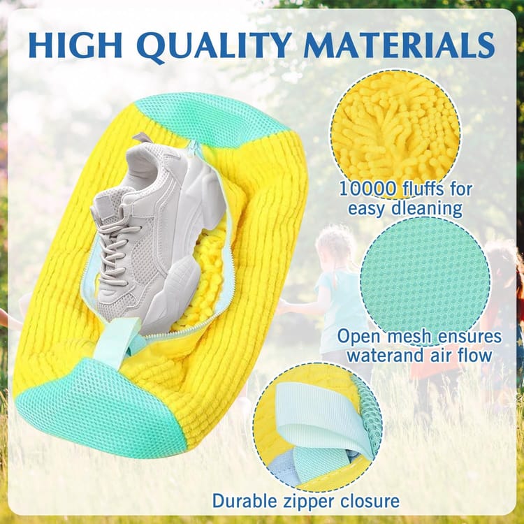 Lot de 2 sacs de lavage pour chaussures, sacs à linge réutilisables, sacs de lavage pour chaussures en machine - 4