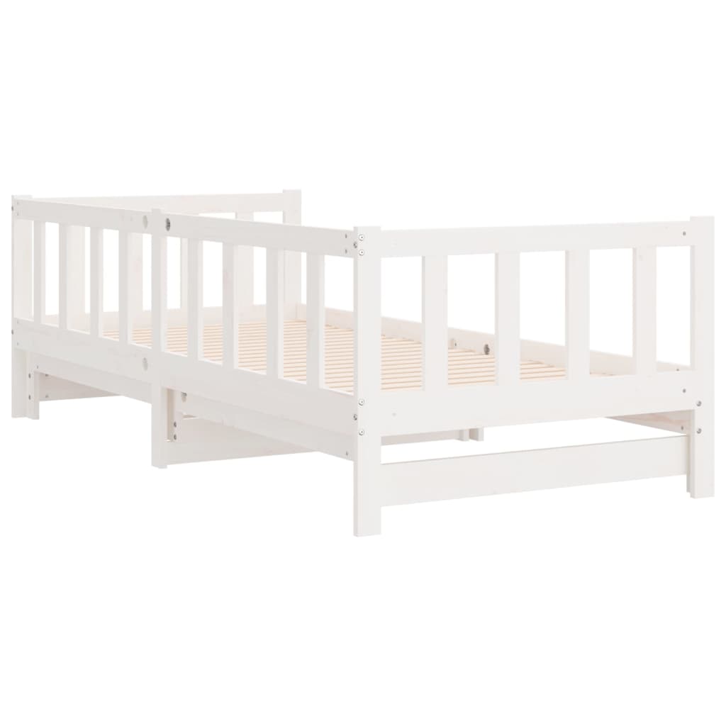 Lit coulissant sans matelas blanc, pour la chambre, 2 × (90 × 200) cm - 8