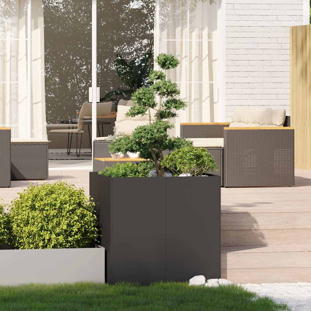 vidaXL Jardinière noir 80x80x80 cm acier - 4