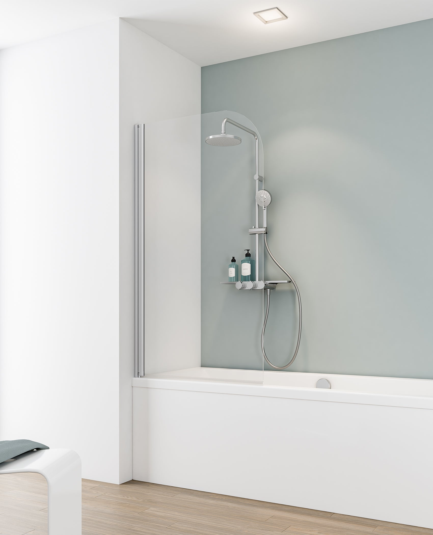 Schulte panneau mural 90x210 cm, revêtement pour douche et salle de bains, placement facile, DécoDesign COULEUR, gris argenté - 3