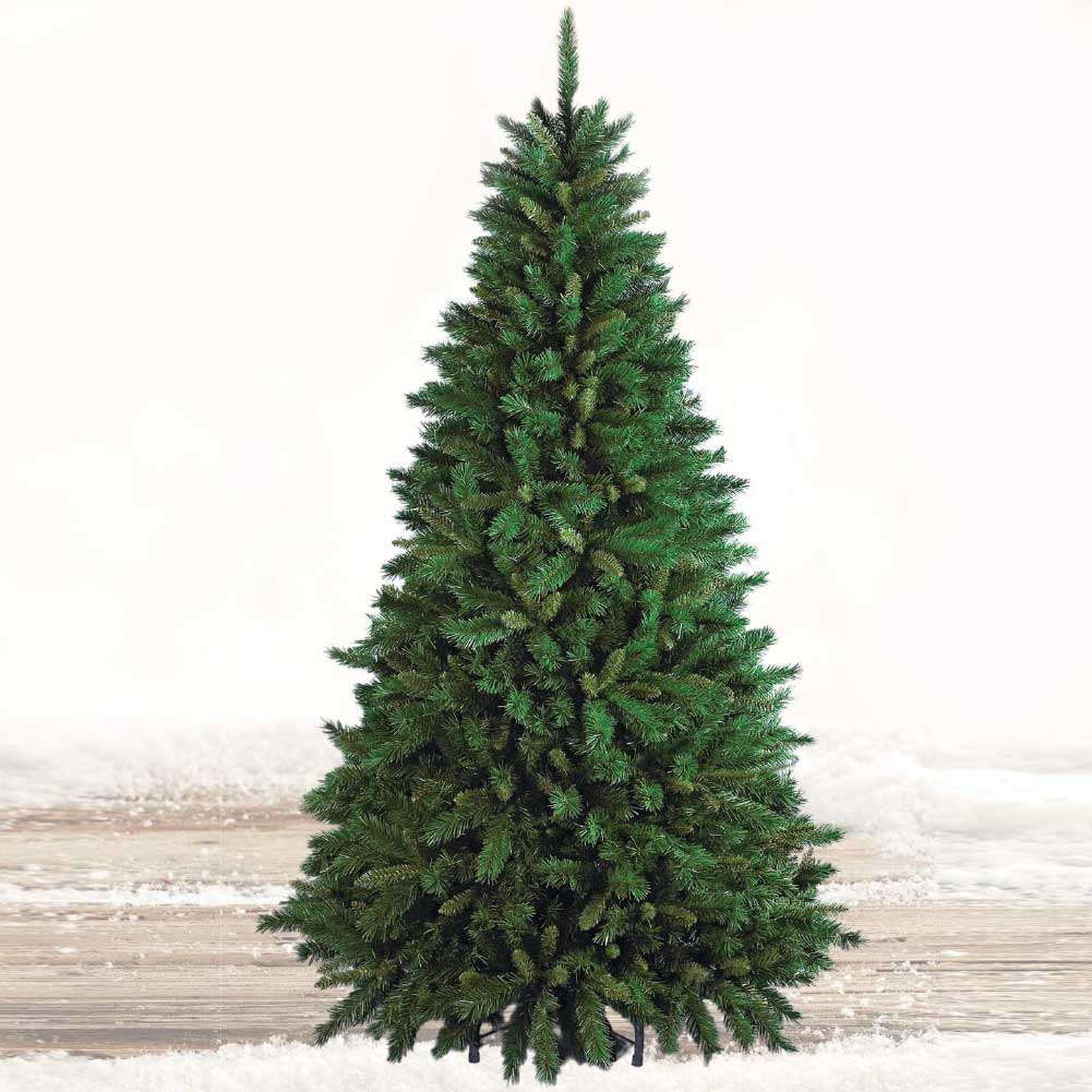 Albero Di Natale 240cm New Tiffany Super Folto 1516 Rami Pino Verde Base a Croce - 4