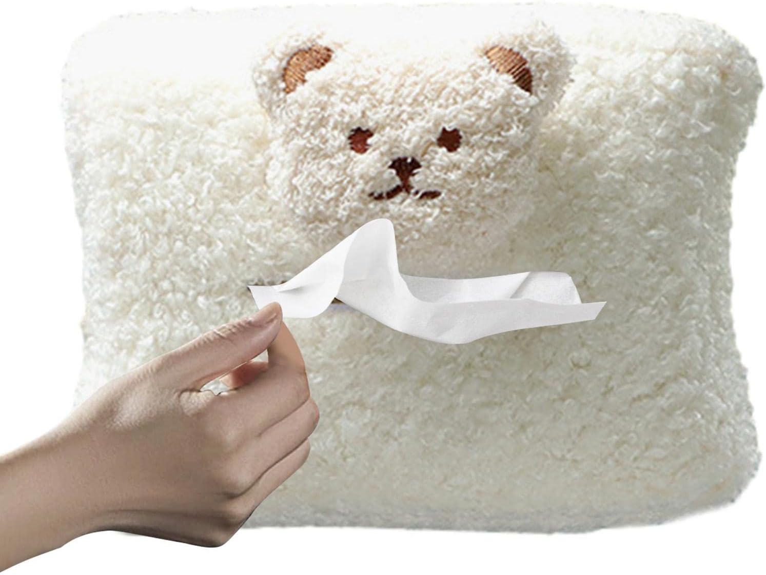 Kreatywne pluszowe pudełko na chusteczki w kształcie zwierzątka – uchwyt na chusteczki z wełny jagnięcej, do przechowywania ręczników papierowych