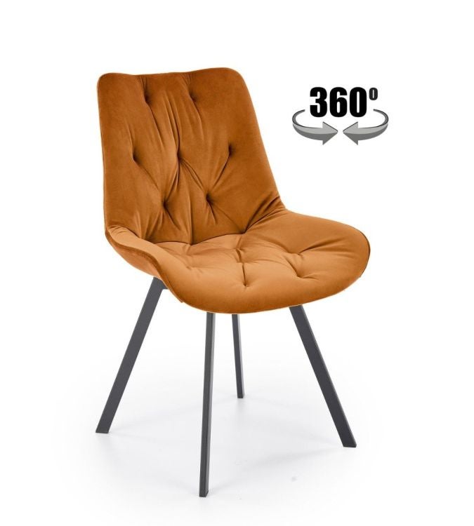 Krzesło tapicerowane K519 VELVET cynamonowe obracane