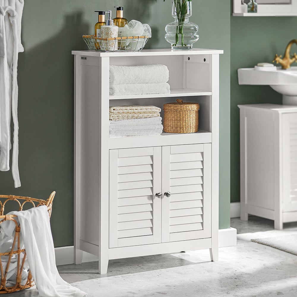 SoBuy BZR13-W Meuble Bas de Salle de Bain Armoire Toilette Armoire Salle de Bain Buffet Commode Armoire de Rangement - 2