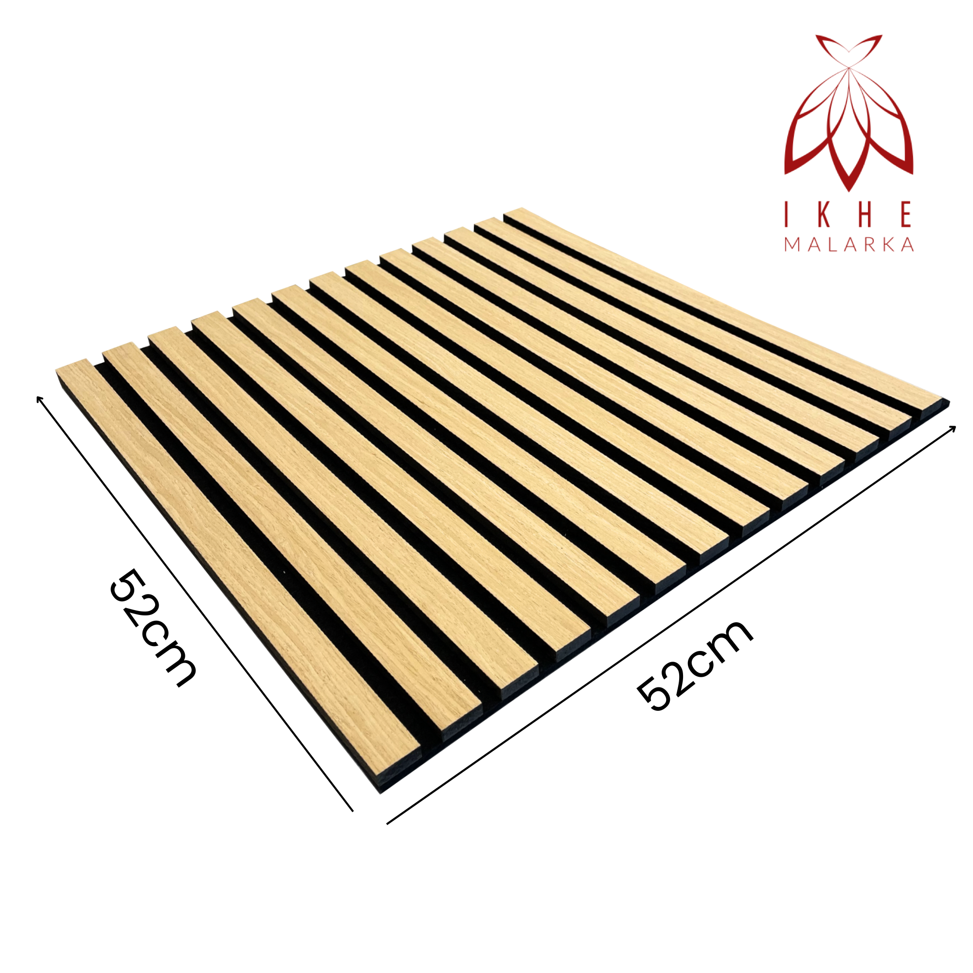 Painéis 3D de Ripas Acústicas 2 Peças (0,54m²) | Absorvente Acústico | Revestimento de Parede Efeito Madeira - Feltro 6 mm e MDF 9 mm (11000C) - 3