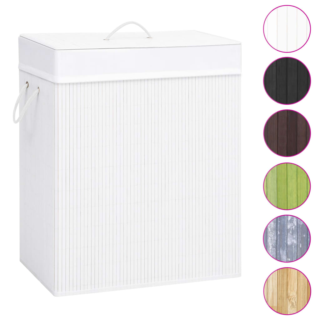 Cesto Portabiancheria Rotondo Deluxe Bianco Con Coperchio - Plastica Ventilata 60x45 Cm