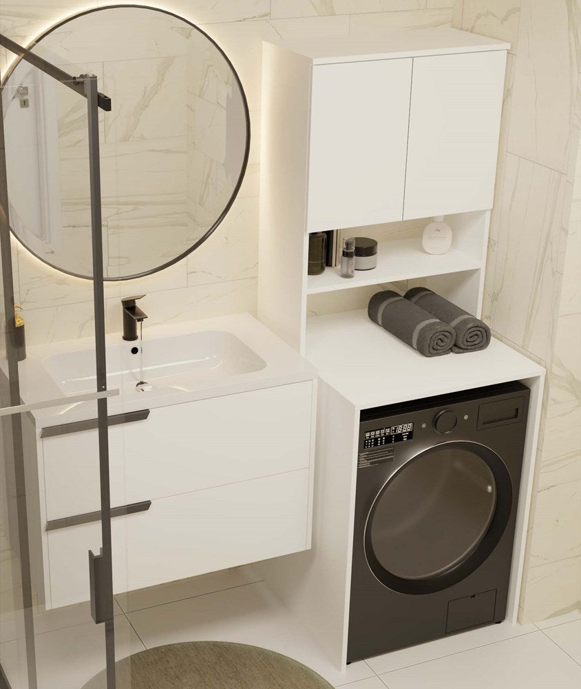 COMO - Mueble para lavadora - 180x64x64 - 2 puertas y estante abierto - 6