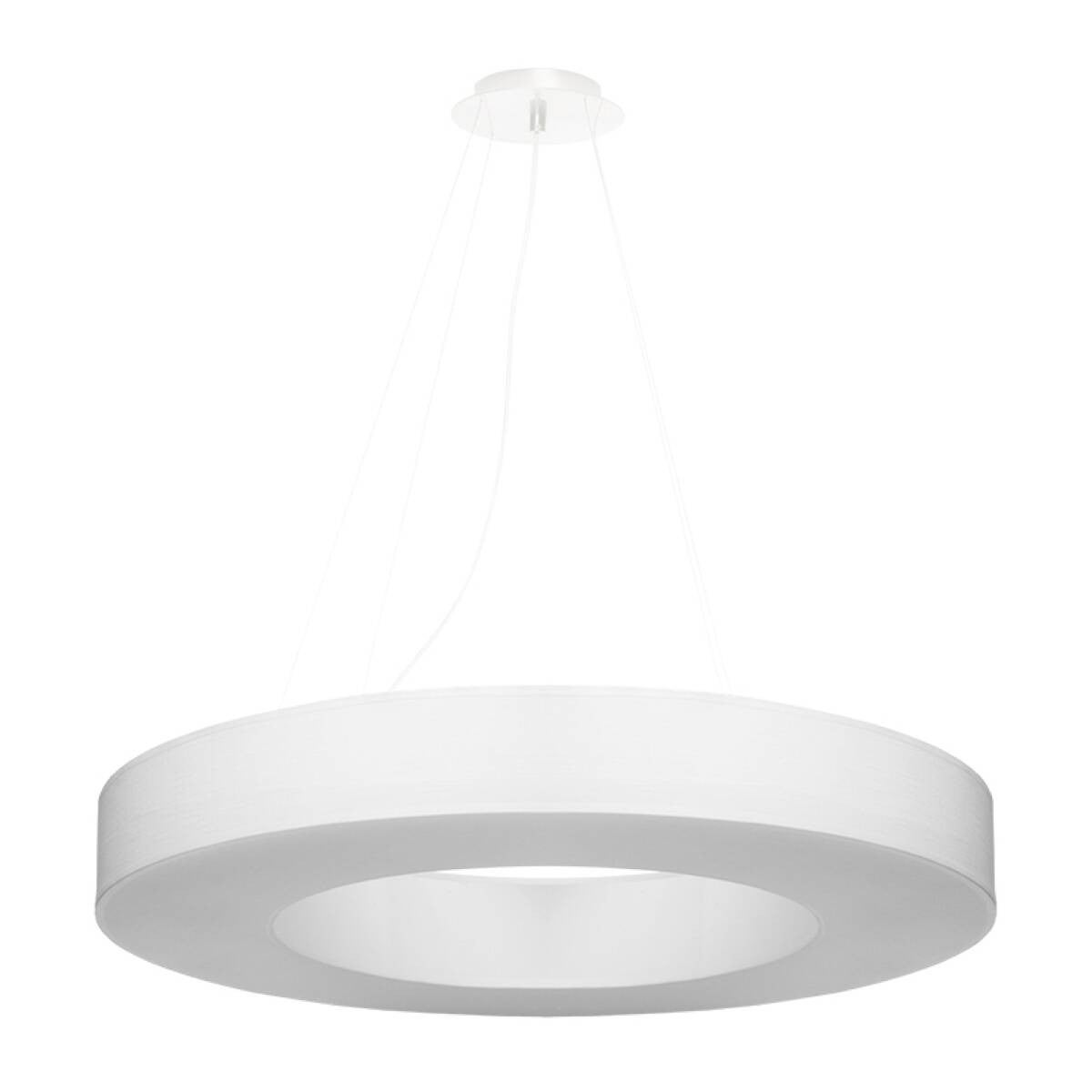 Lampa wisząca Saturno Slim biała 6xE27x15W wym: 102 x 70 x 70 cm tkanina Sollux Lighting