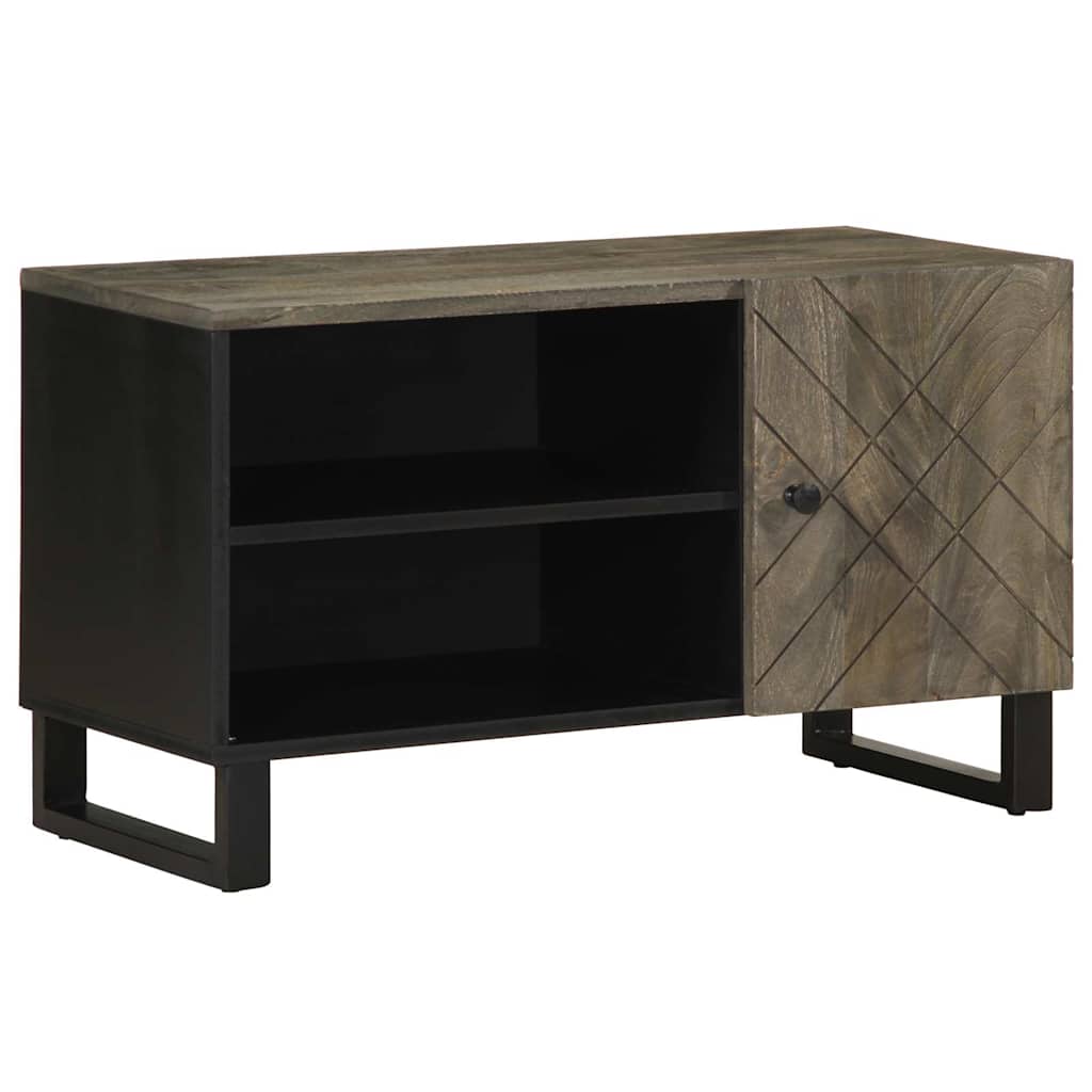 Móvel tv em madeira de mangueira maciça preta 80x33x46 cm - COMFORTXL - 2