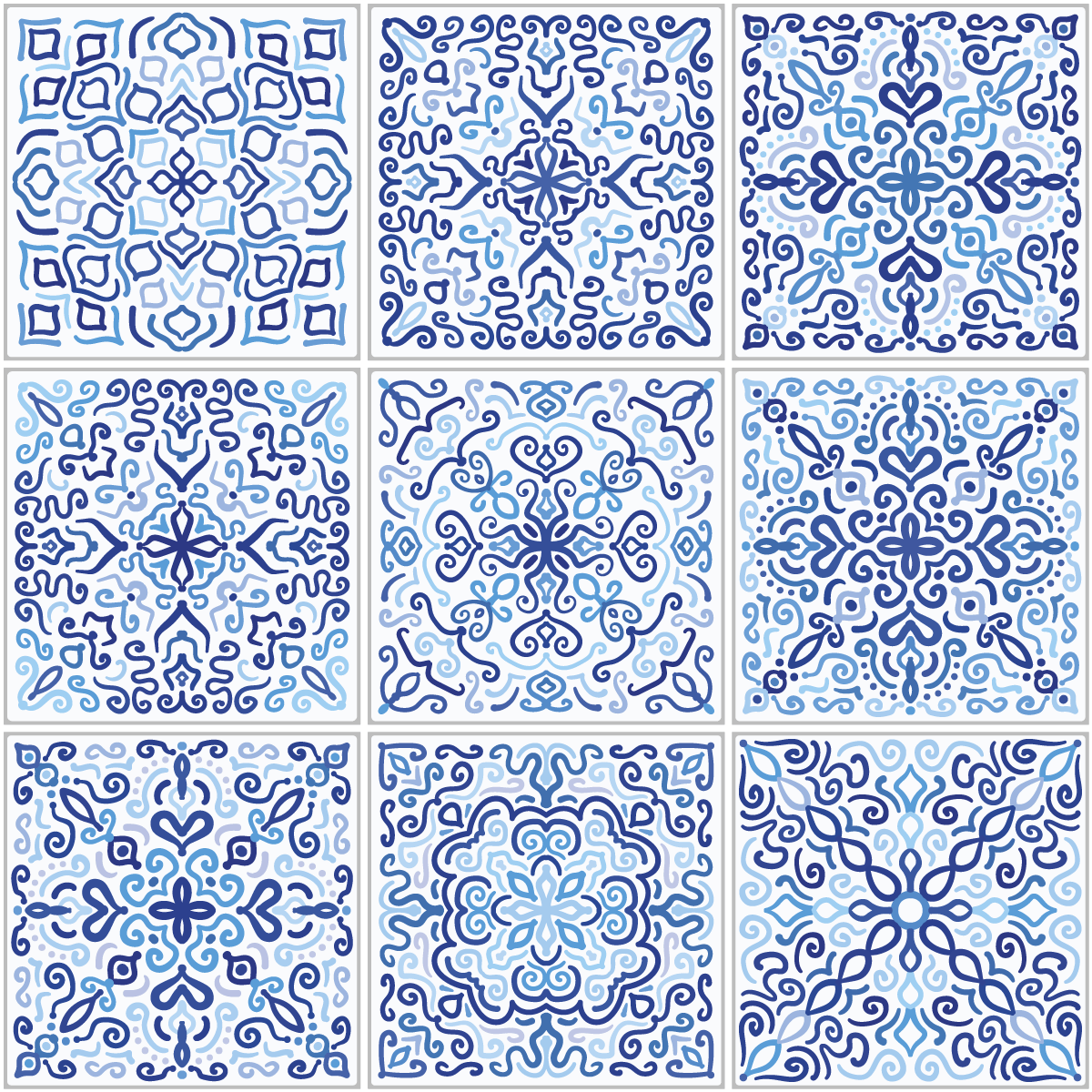 9 adesivi piastrelle azulejos Santino - Sticker adesivo - adesivi murali - 9stickers15x15cm - 2