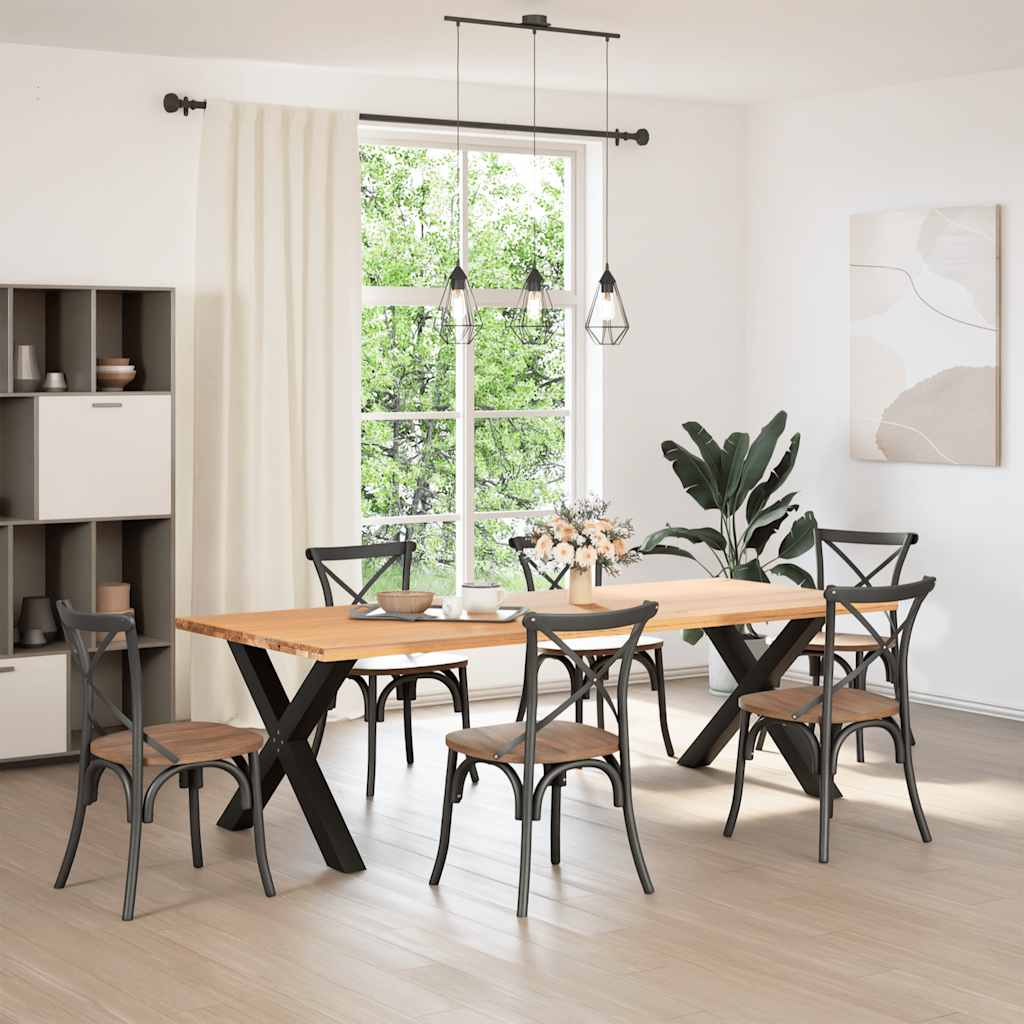 Maison Exclusive - Pieds de table à manger en forme de X, 2 pièces, noir, 90 x (72-73) cm, acier - 2