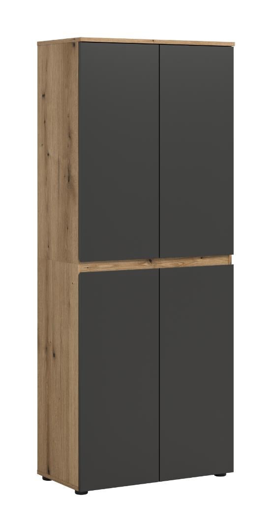 Scarpa szafa 4 drzwi dekor dąb, antracyt.