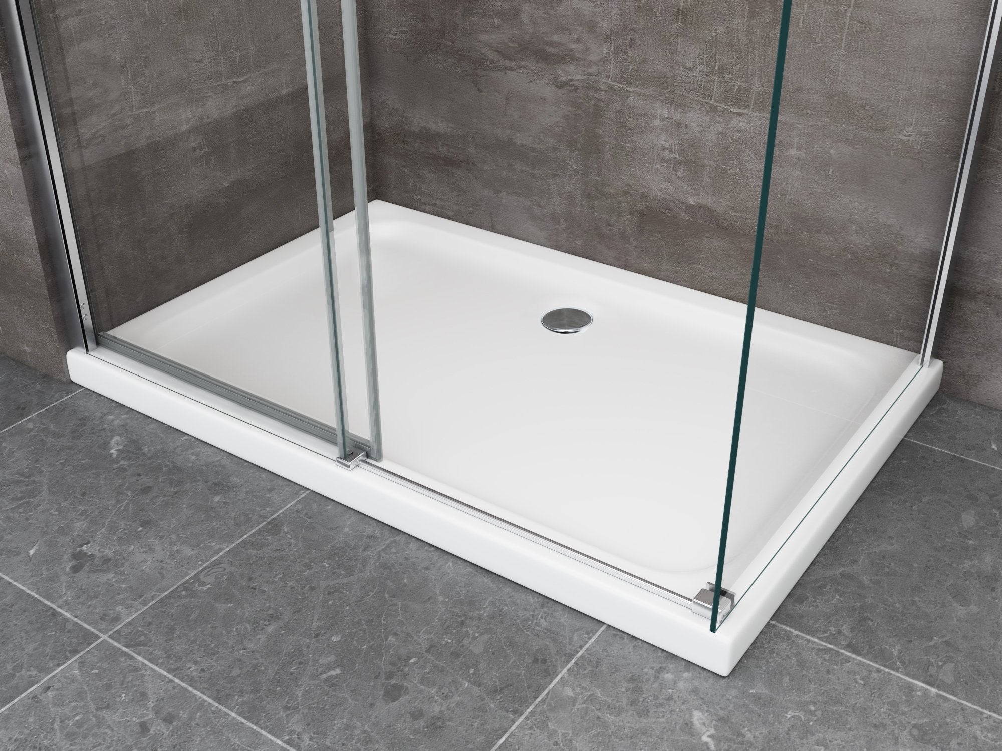 Douche de 8 mm H.190 avec un paroi fixe et une porte coulissante (receveur non inclu)– 90 fixe x 100 coulissante - 3