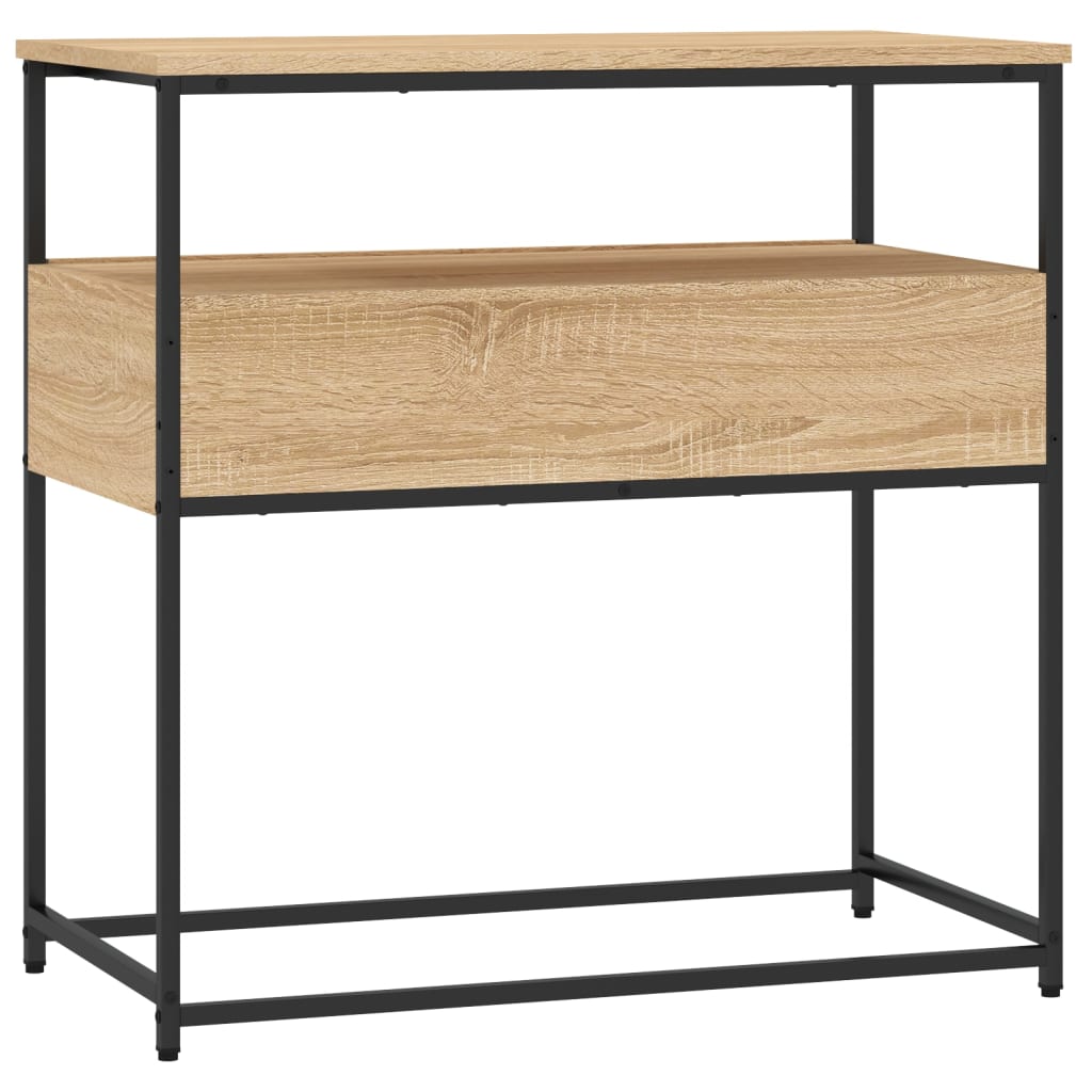 Table console chêne sonoma 75x40x75 cm bois d ingénierie - 7