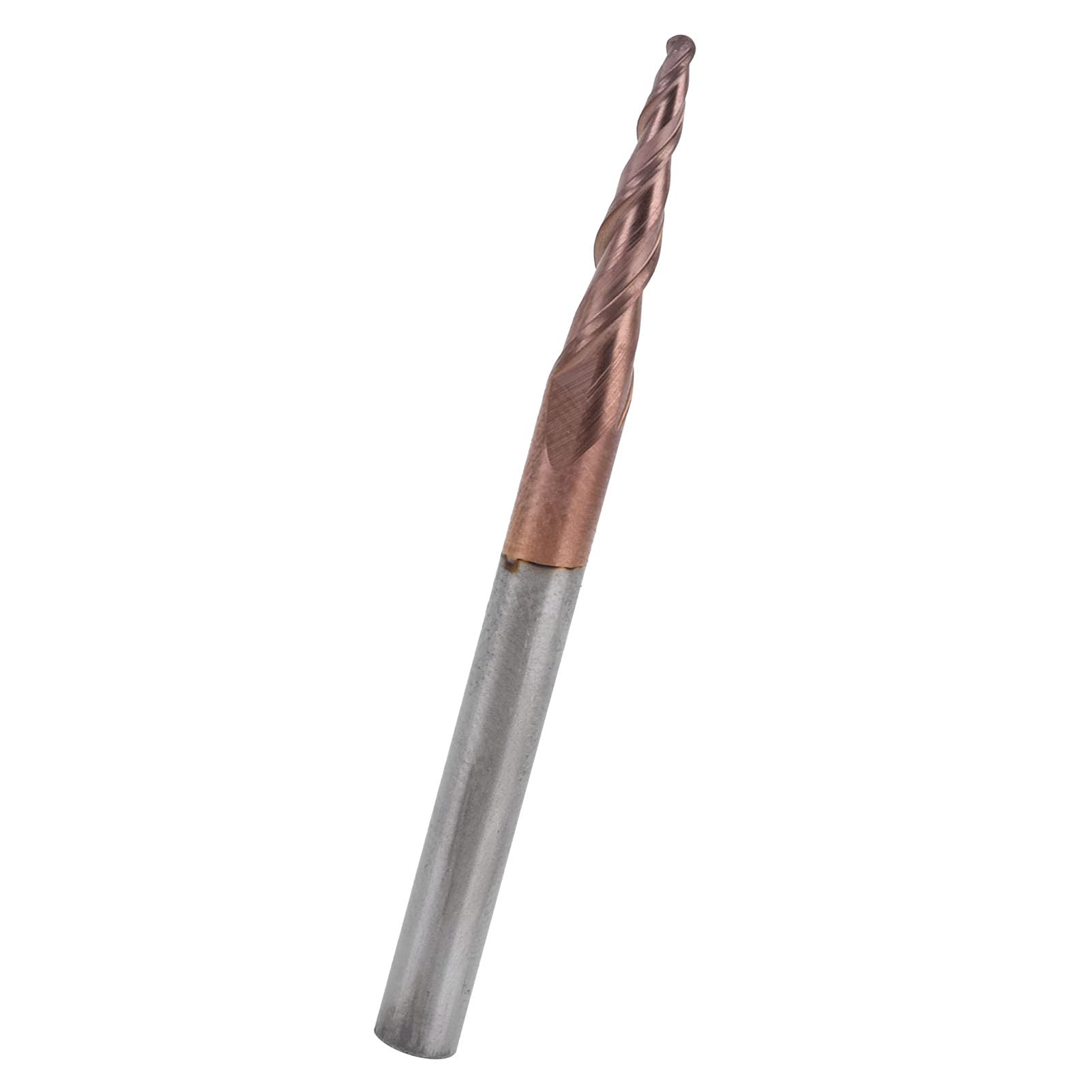 Fraise Conique à Nez Sphérique R2.0 Carbure Monobloc CNC HRC65 Nano Bleu - Gravure Bois Métal
