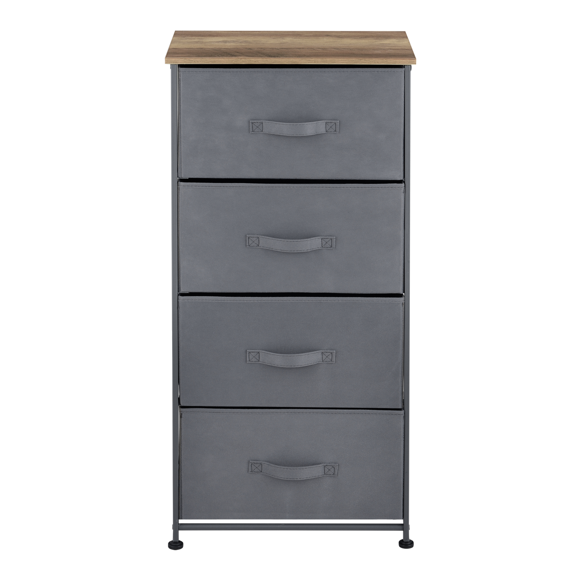 Mobiletto Con 3 Cassetti Relaxdays - Cassettiera In Tessuto, Acciaio E Legno, Beige, 73x45x30 Cm