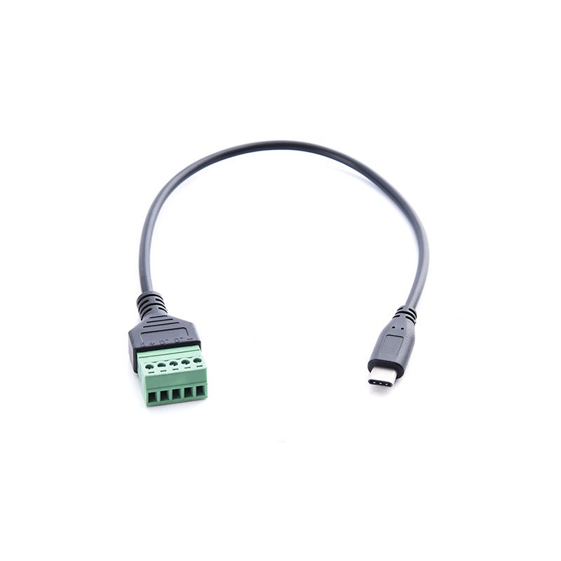Złącze blokowe USB-C, złącze męskie USB typu C i 5-pinowe złącze żeńskie do ładowania i przesyłania danych (USB męskie)