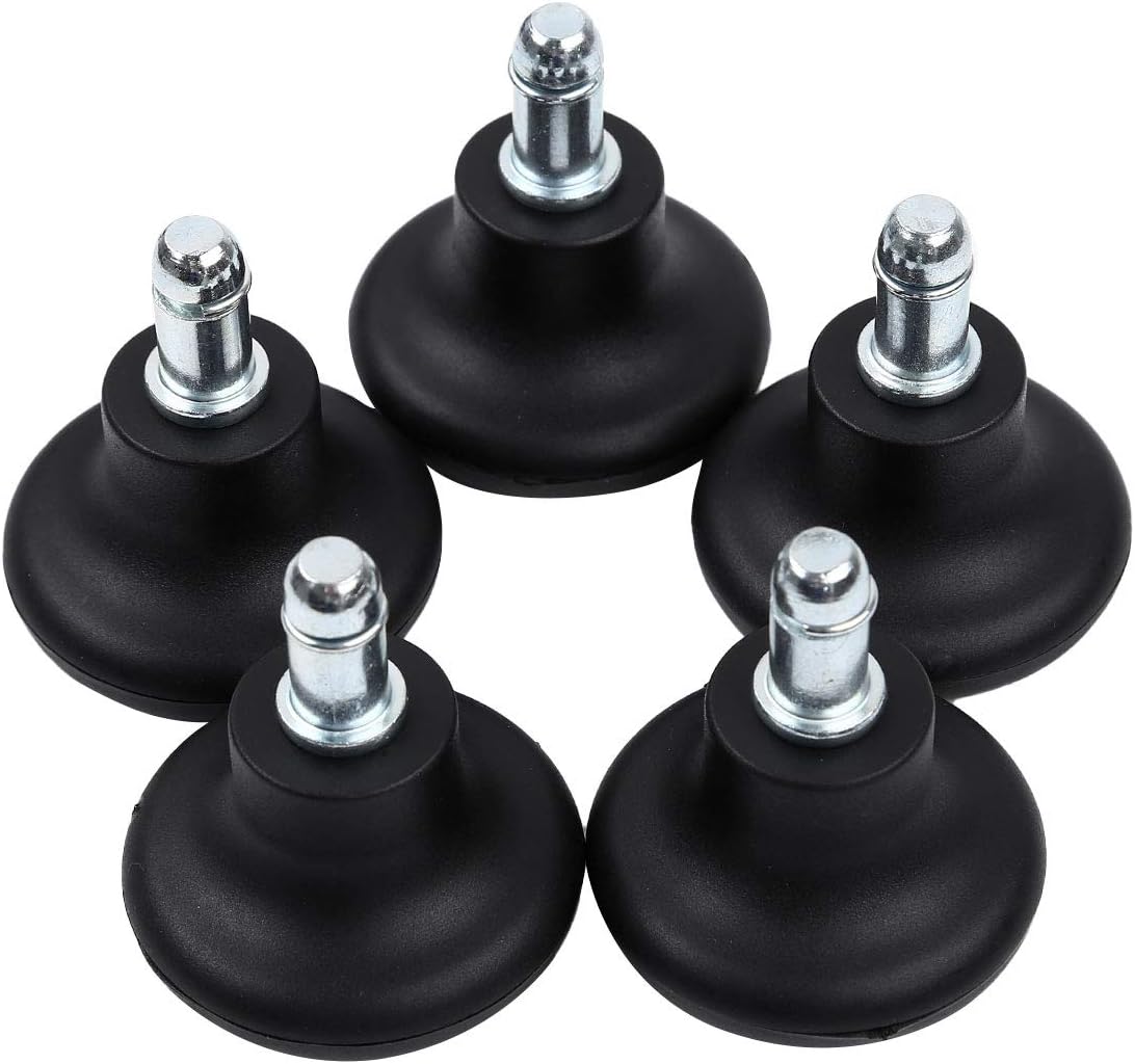 Wanjorlay 5 PièCes Cloche Glisse Chaise de Bureau de Remplacement ou Tabouret Roulettes Pivotantes à Roulettes Fixes Fixes, Roues de Chaise de Bureau