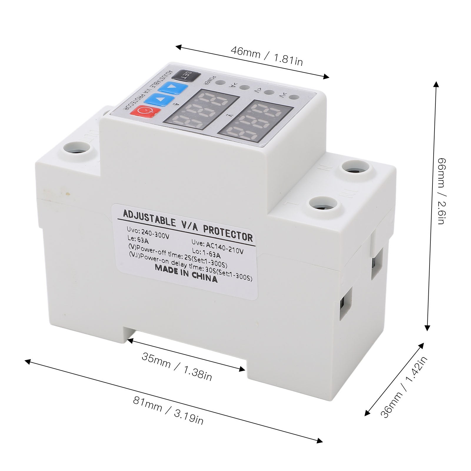 Relais de protection surtension sous-tension DIN rail 63A double affichage réglable 240-300V protection tension – ComfortXL - 3