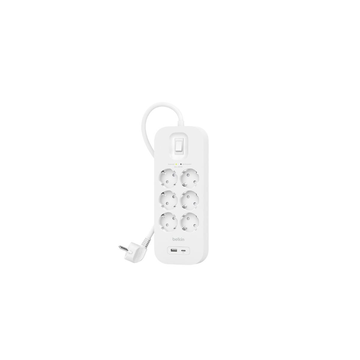 Listwa zasilająca Belkin Connect 6 gniazd AC 2 porty USB 2 m biały
