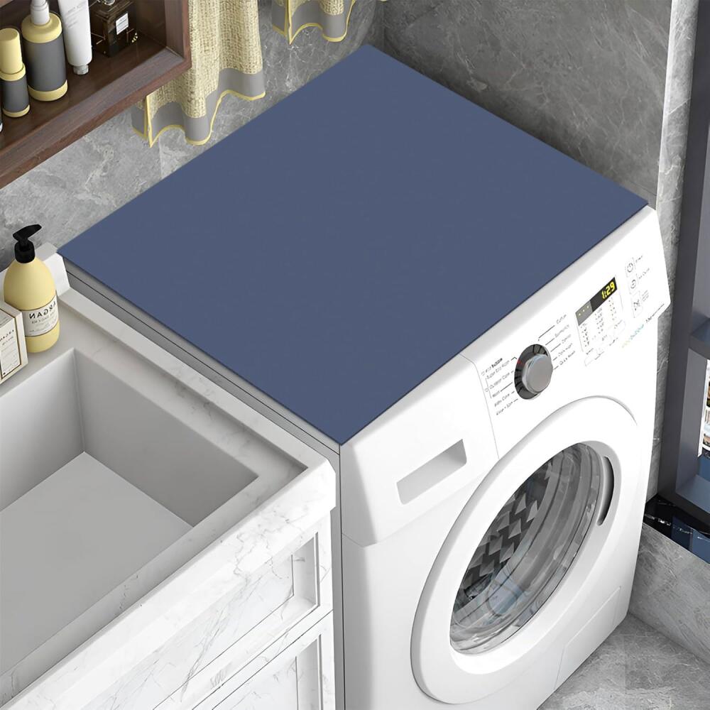 Pokrowiec na pralkę 60 x 60 cm, mata antypoślizgowa do pralki lub suszarki, niebieski
