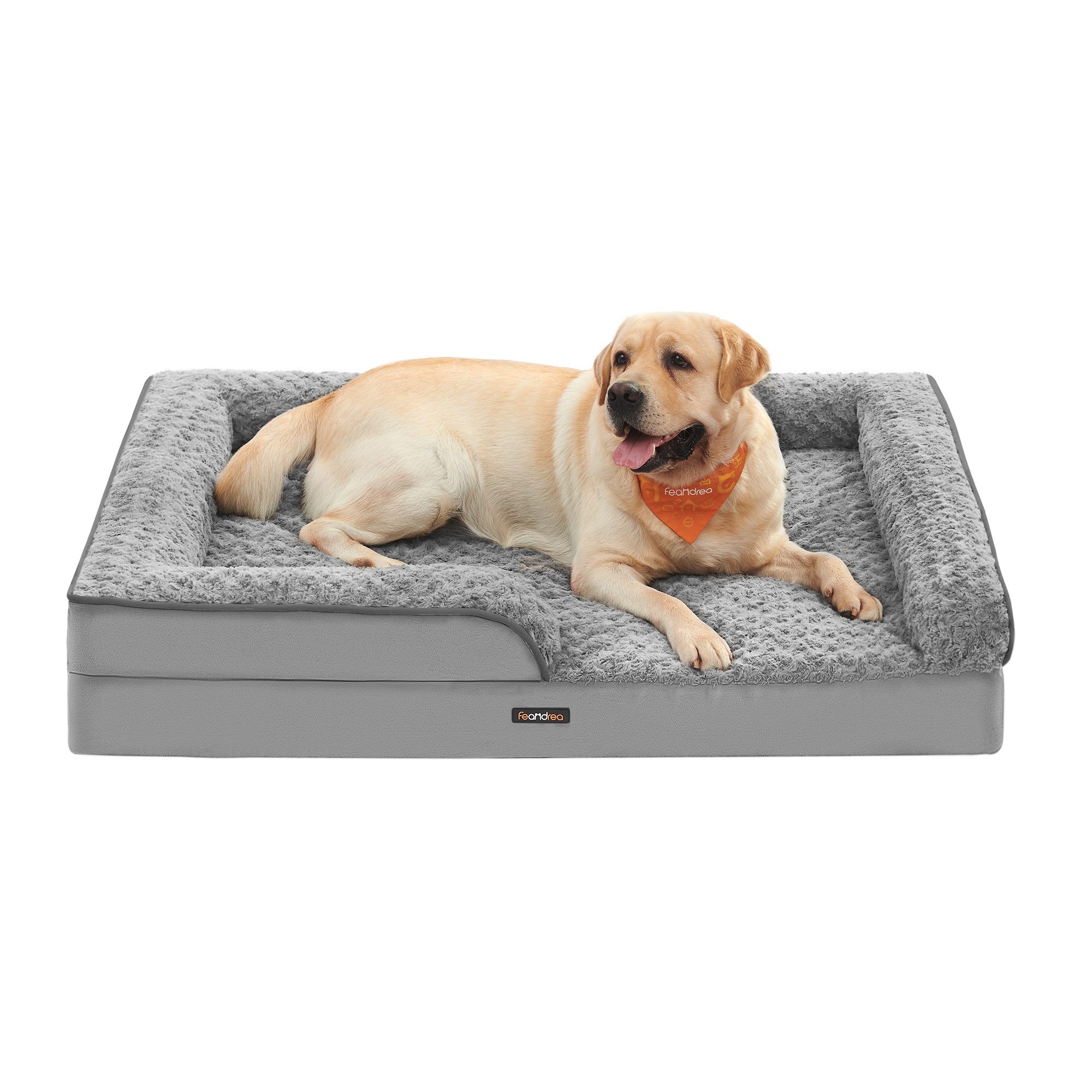 Cama para Perro Grande, Ortopédica con Espuma Corrugada, Bordes