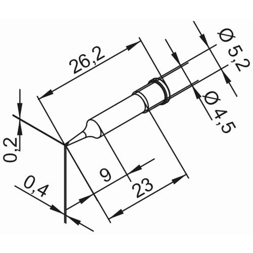 Ersa 0102CDLF04 - Punta saldante per i-Tool/i-Con, a forma di scalpello, 0,4 mm - 3