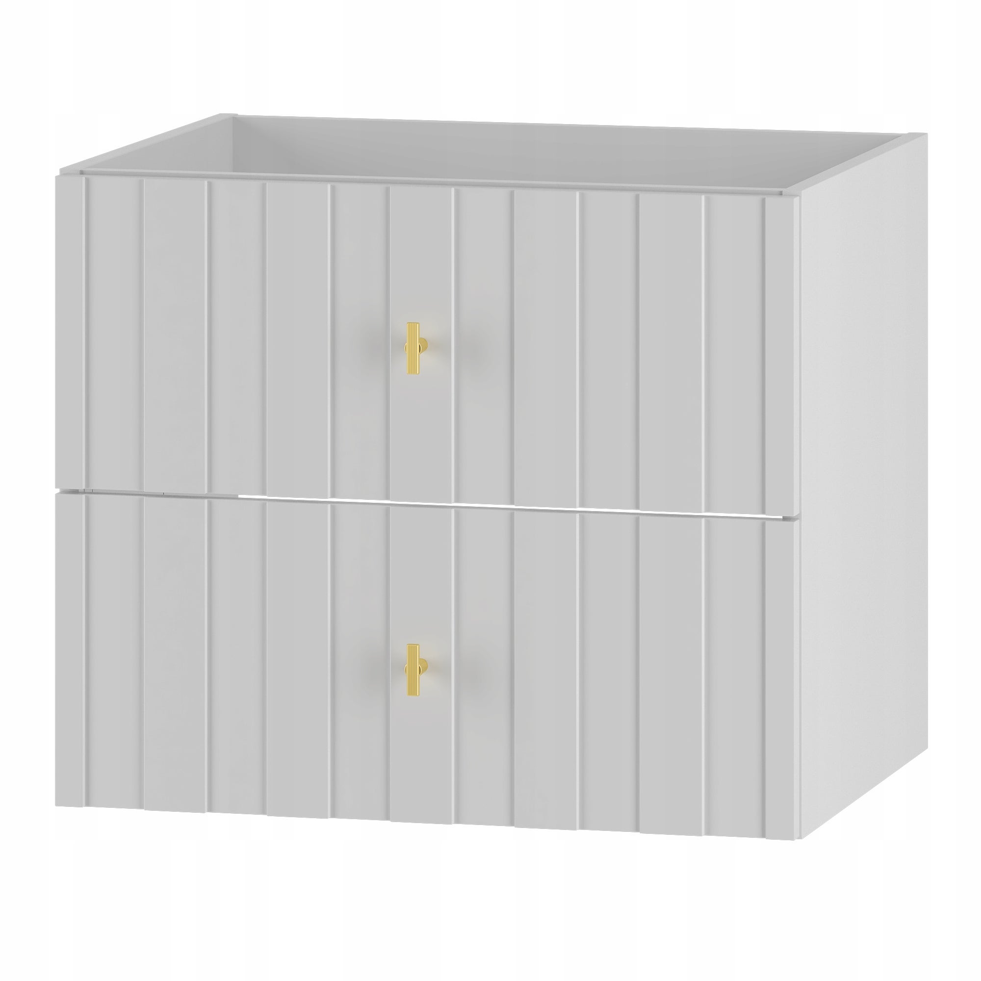 Szafka łazienkowa ELEGANTE 60 cm biała wisząca złote uchwyty mat