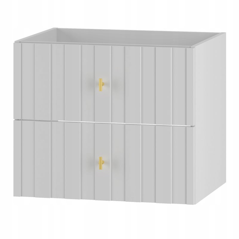 Szafka łazienkowa ELEGANTE 60 cm biała wisząca złote uchwyty mat