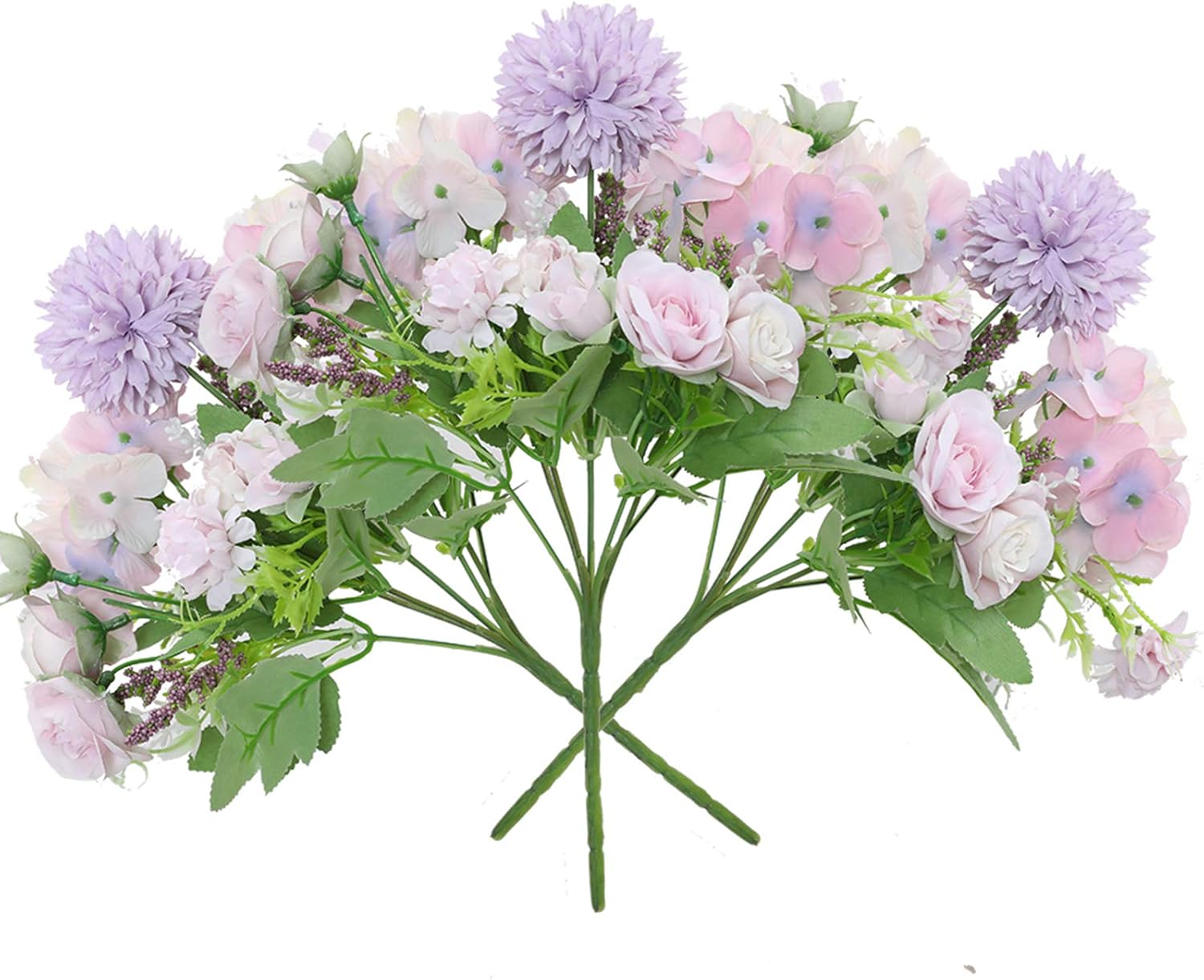 3 pièces Bouquet de Roses Hortensia Fleurs Artificielle en Soie