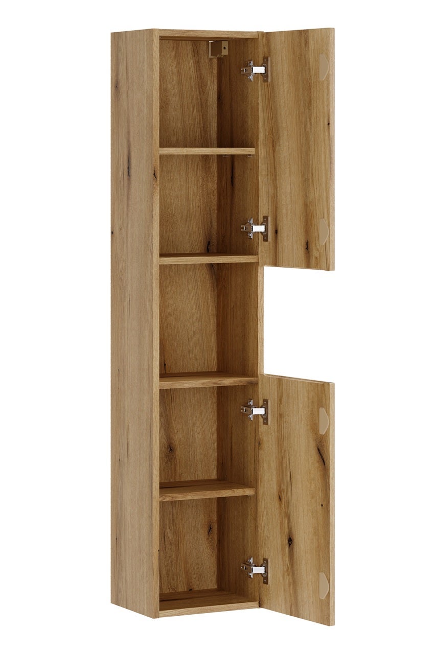 Ensemble meuble suspendu sous vasque 80 cm avec plan et colonne 30 x 140 cm NOVA chêne Coast Evoke - 7