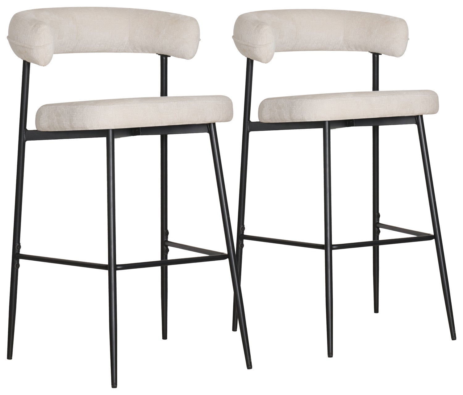 Happy Garden Pack De 2 Taburetes De Bar De Tela Thea Beige , Leroy Merlin