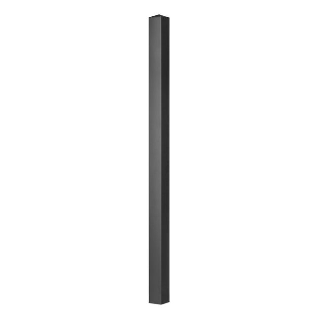 Poteau aluminium tradition style ferronnerie à sceller universel pour portail et portillon chapeau inclus H2.36 m Noir
