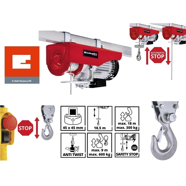 Paranco/Argano/Montacarico/Montacarichi elettrico 300/600Kg Einhell - TC-EH 600