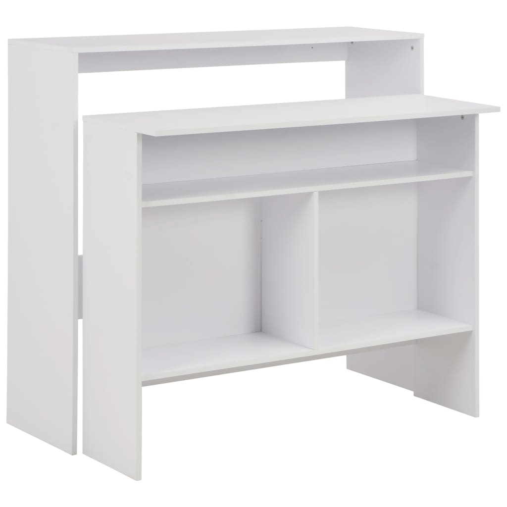 Vidaxl Mesa De Bar Con 2 Tableros 130X40x120 Cm Blanca , Leroy Merlin