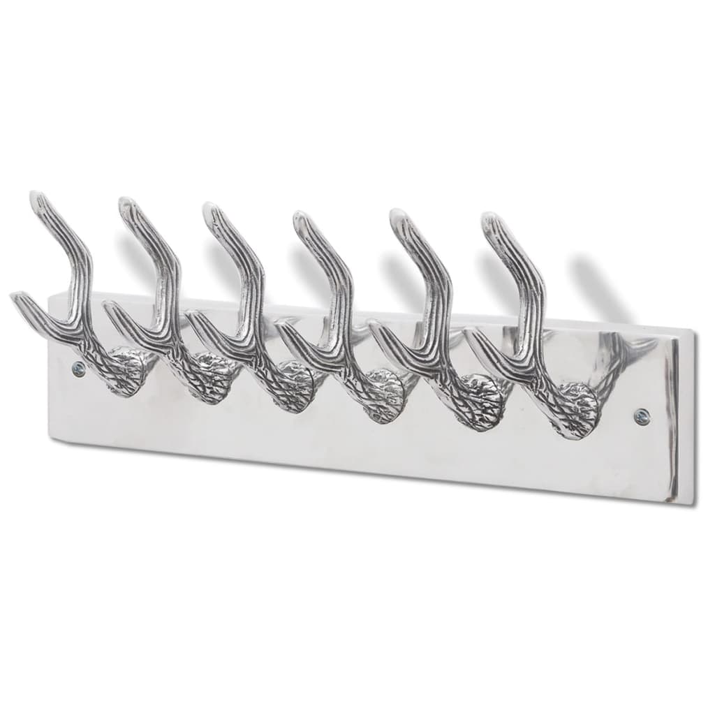 Vidaxl Colgador De Aluminio Con Ganchos Para Ropa, Abrigos (Plateado) Plateado Aluminio, Leroy Merlin