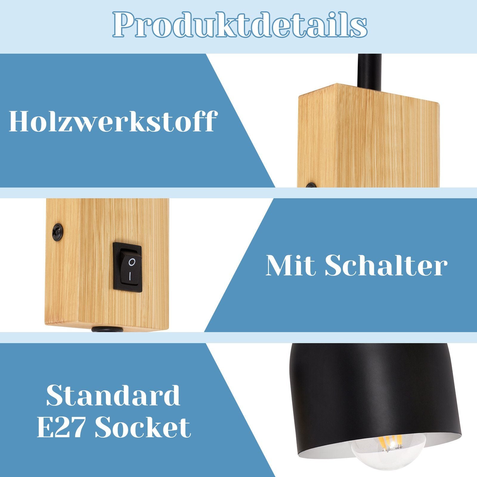 ZMH Spot Wall Light - E27 Obrotowa lampa ścienna Czarny Metal Vintage Spot Bez źródła światła - 6