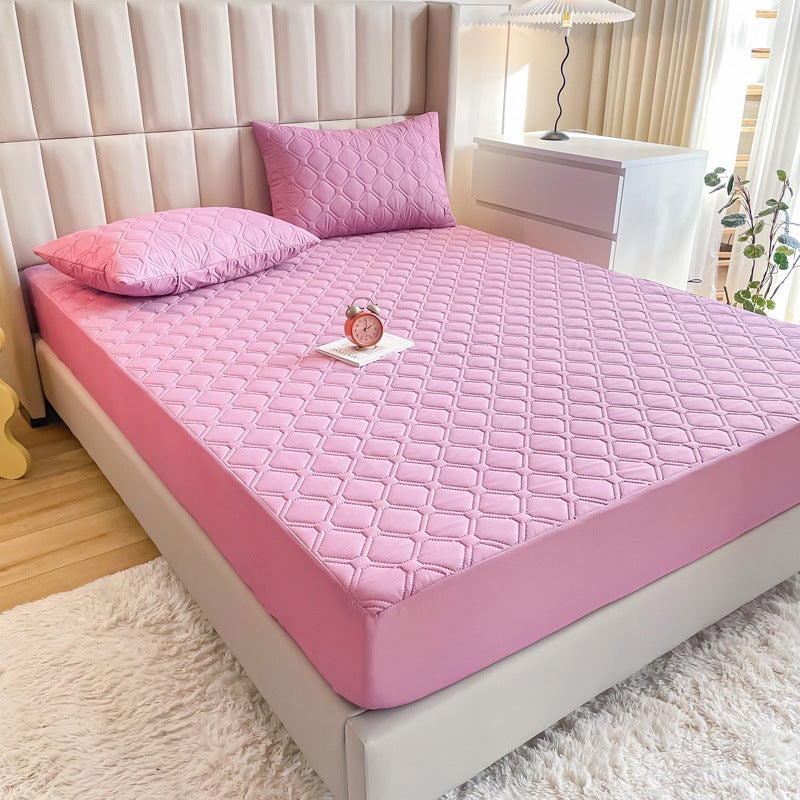 Drap-housse Imperméable Imprimé Marbre, Protège-Matelas, Drap avec Bande Élastique 160*200, Doux et Respirant