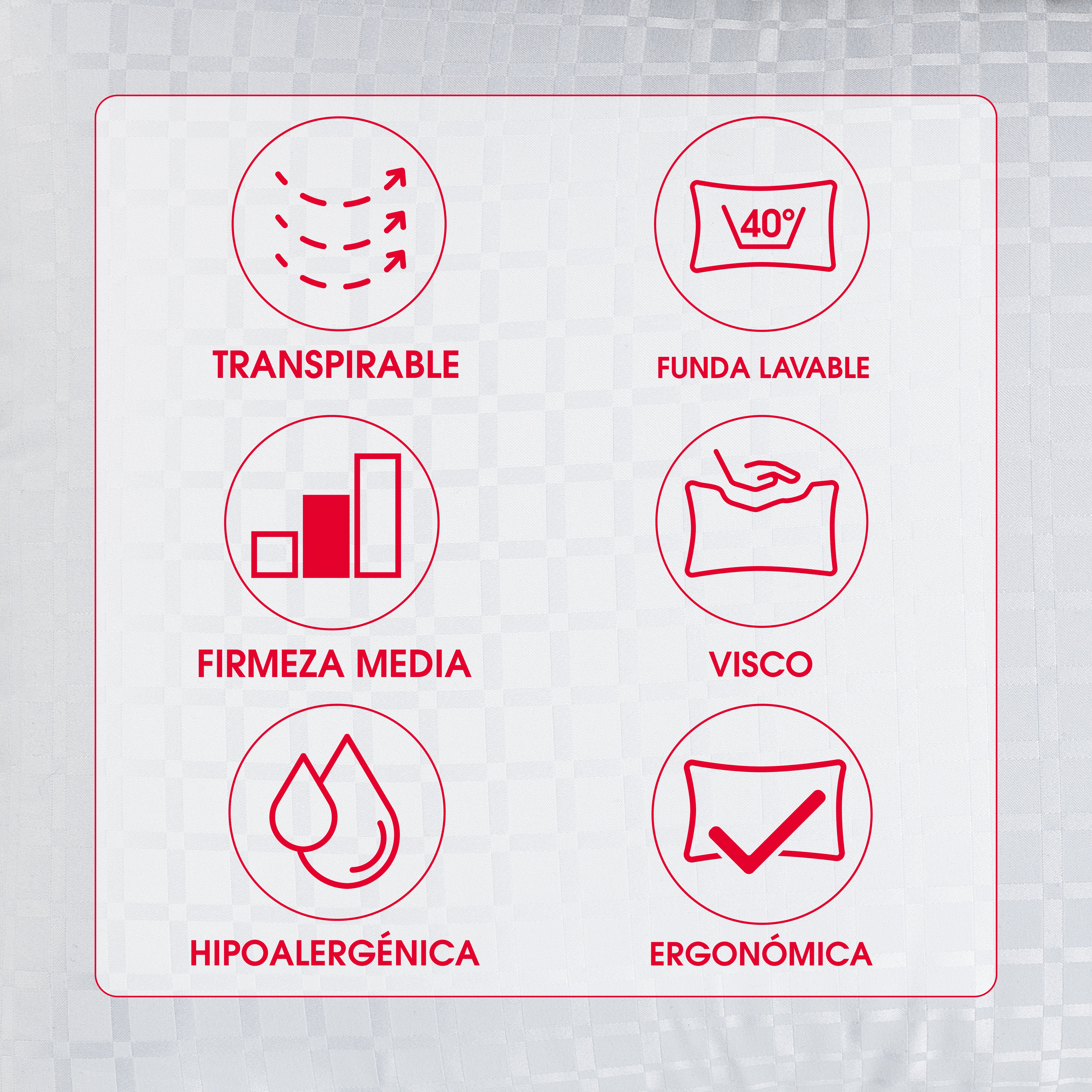 Almohada 75cm viscoelástica PIKOLIN cambiar de postura firmeza media | VISCO MEDIUM - 2