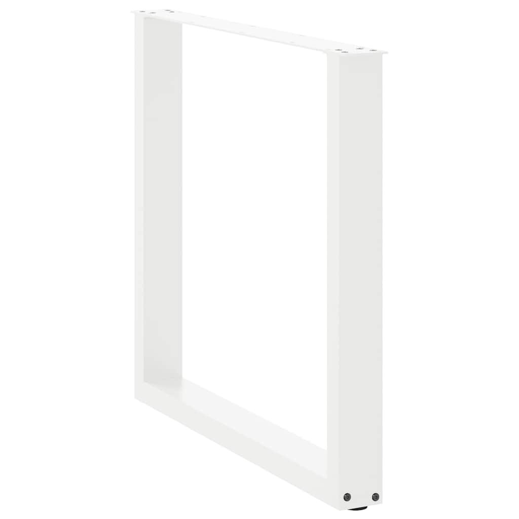 Pieds de table basse forme de U 3 pcs | Pied de meuble blanc 90x(72-73) cm acier CFW337617 - 4