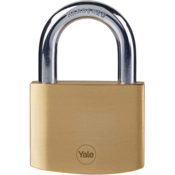 Yale Y110B/60/132/1 Cadenas en laiton (60 mm) - Serrure intérieure pour échelle, volet, outillage - 3 clés - Sécurité standard