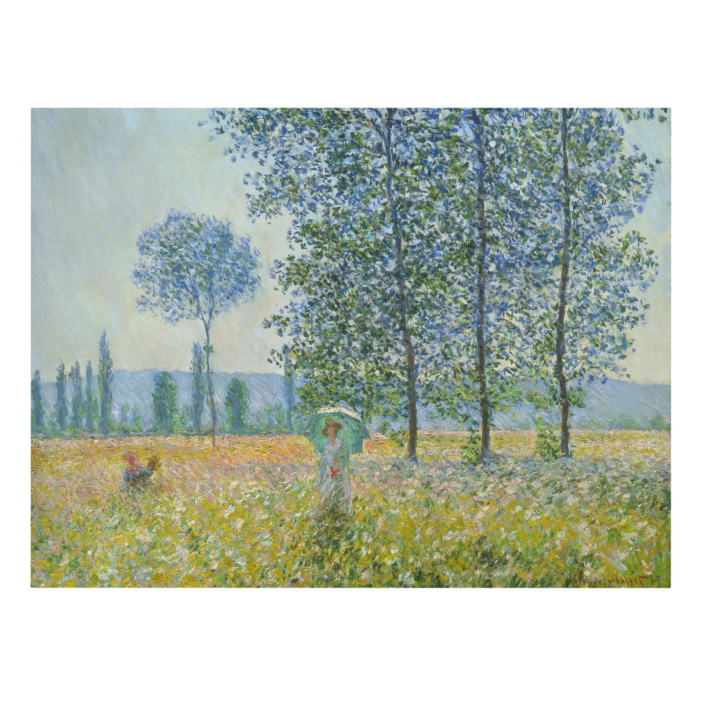 Impression sur toile tableau sur toile châssis vert Claude Monet art abstrait peinture 8 chambre à coucher salon couloir 100 x 75 cm - 5