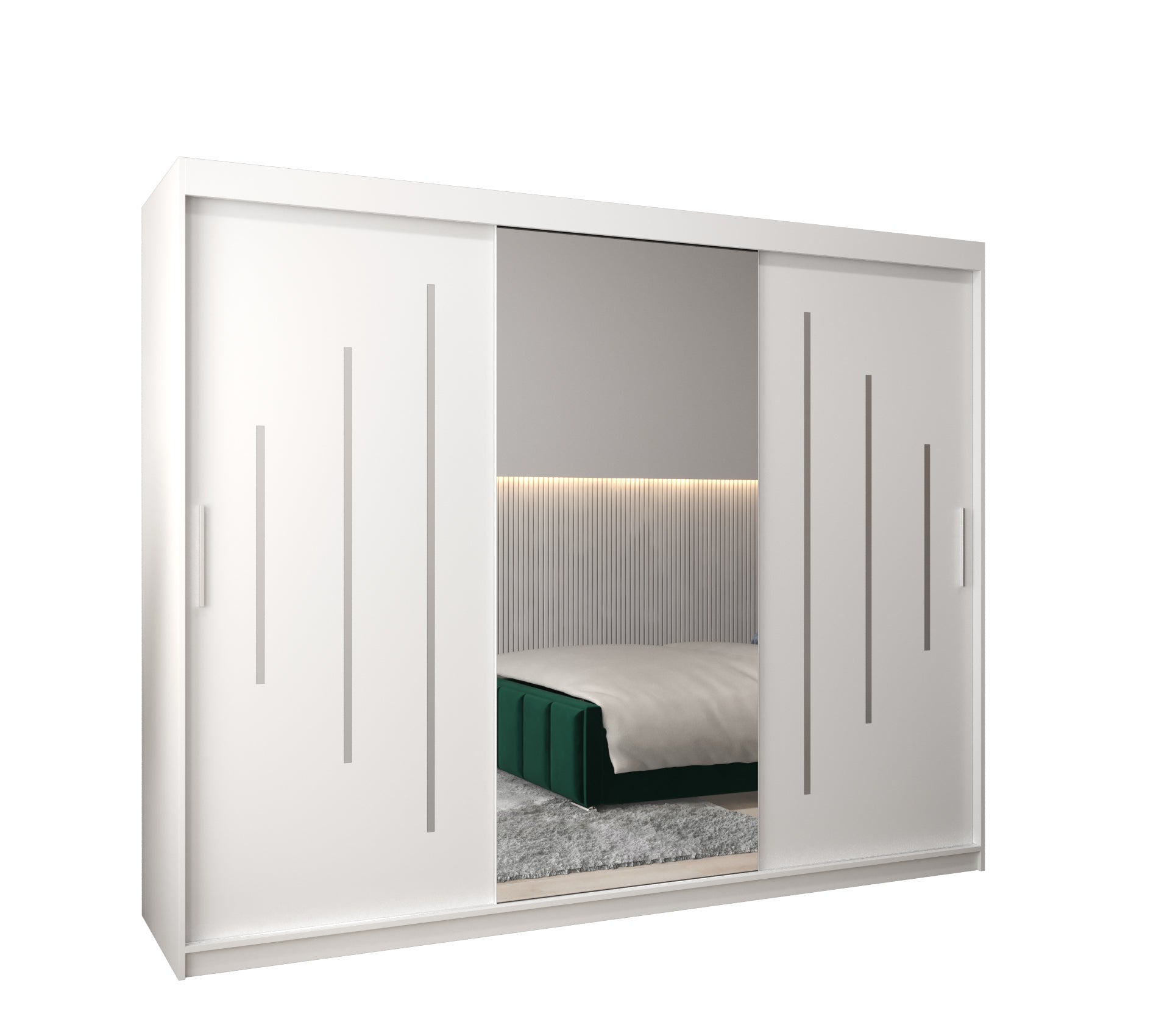 Szafa przesuwna garderoba York 1 250 x 62 x 200 cm Biały - Abiks Meble