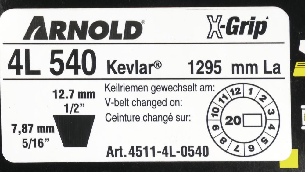 Courroie trapézoïdale X-Grip V de type 4L540 - 2