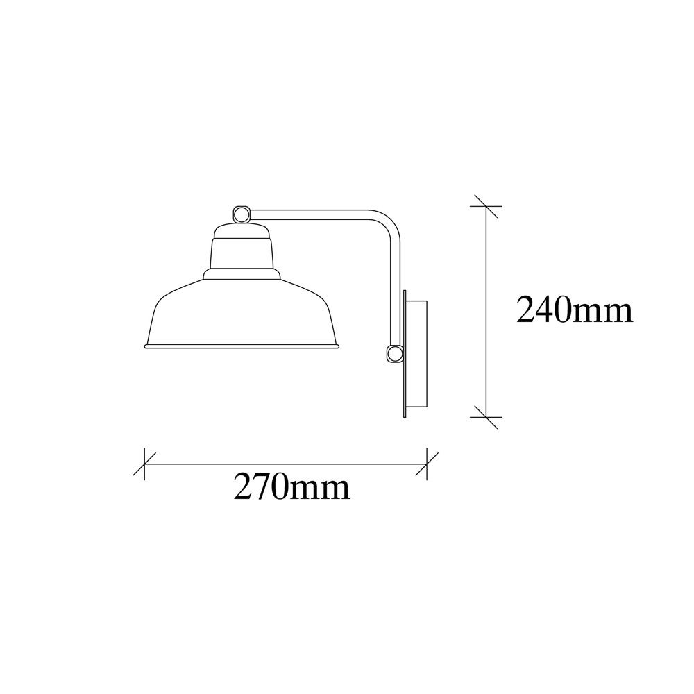 Lampa ścienna Harvey w stylu vintage z białym metalowym kloszem i złotym wnętrzem - 6