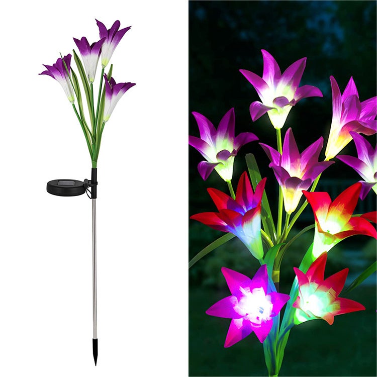2 Lumières Solaires Extérieur Hortensia Avec Papillon - IP65 Étanche - Décoration Jardin, Terrasse, Fête - 3