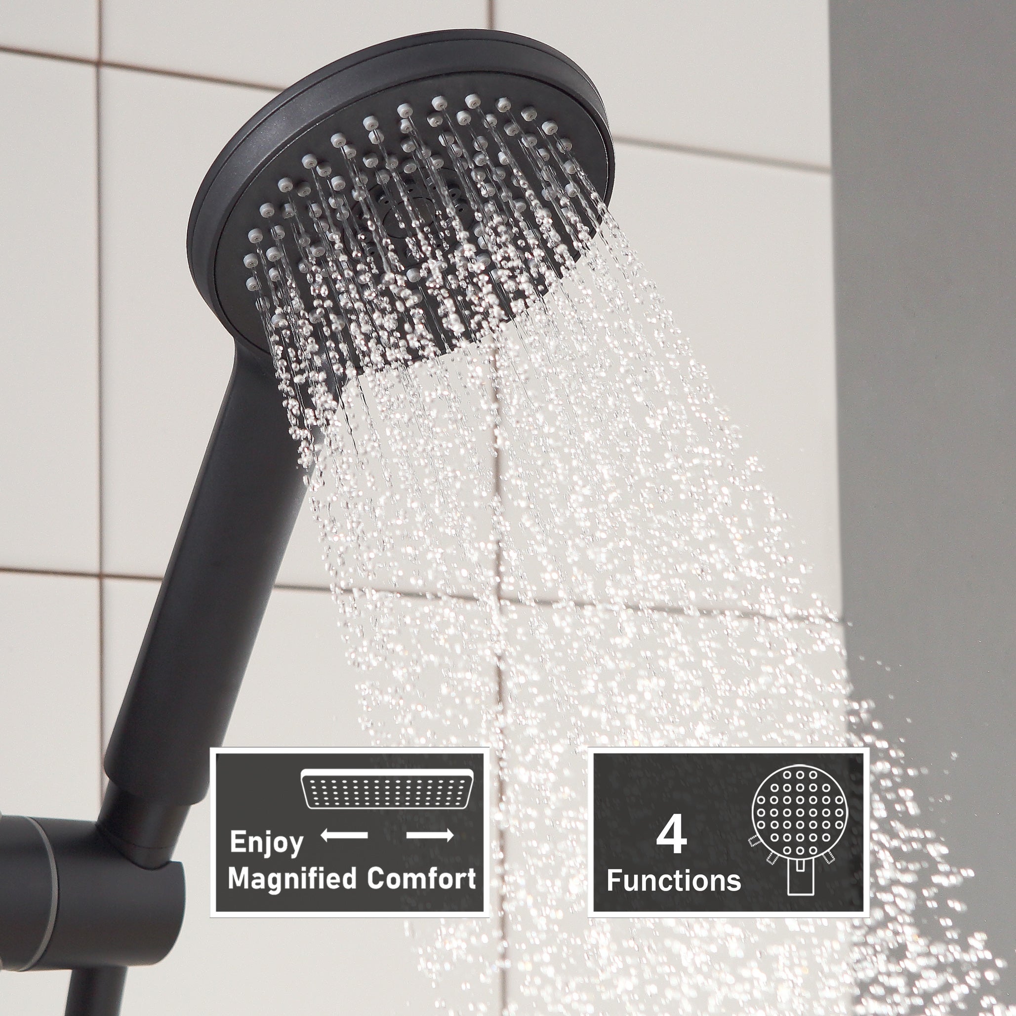 Cecipa max Noir Colonne de Douche Thermostatique avec Mitigeur Ensemble de Douche Hauteur Réglable Système Mitigeur Thermostatique Douche,EU Modèle - 4