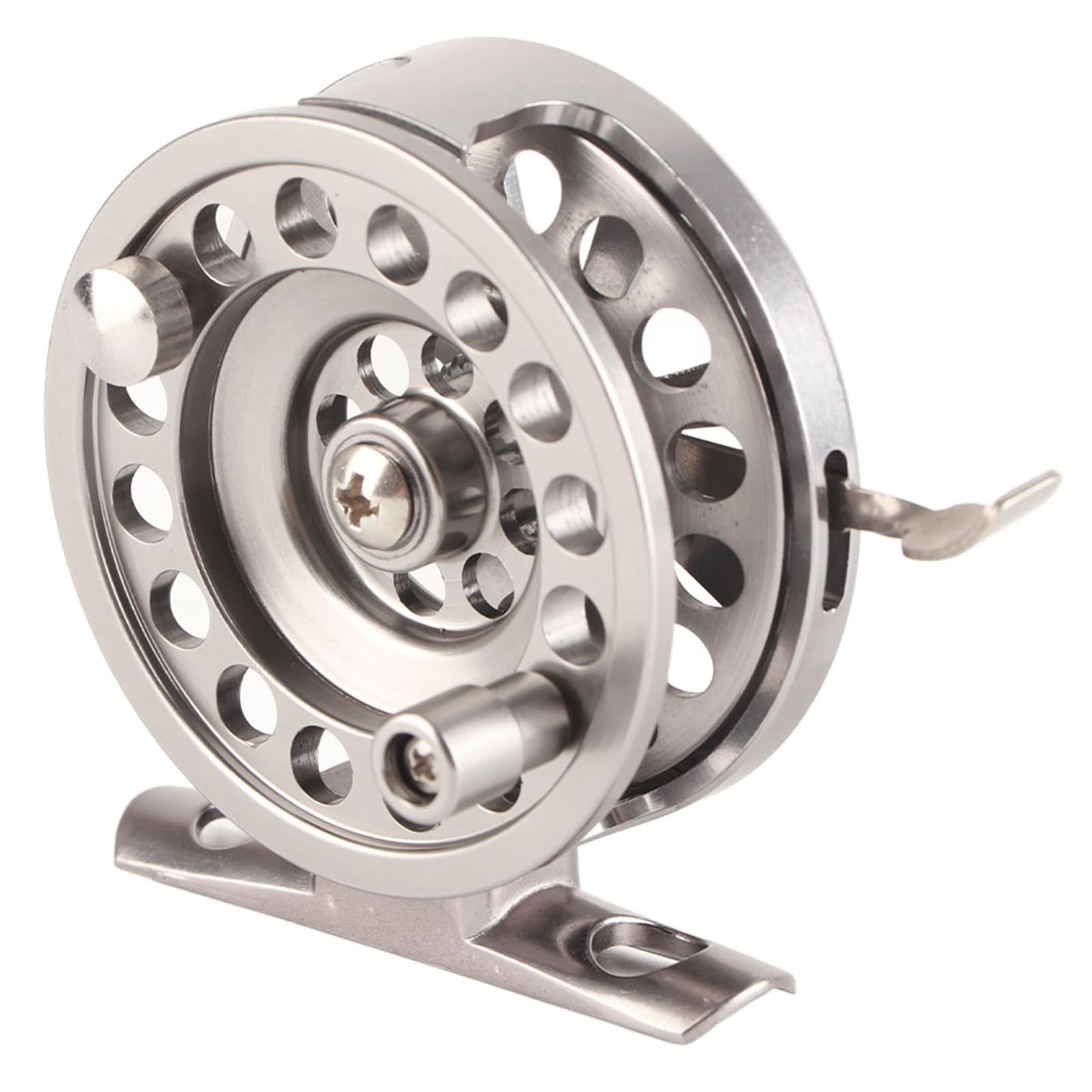 Canna da pesca sul ghiaccio in metallo per esterni Ruota anteriore Mulinello destro con accessorio freno (Mulinello da pesca sul ghiaccio 60) - 8