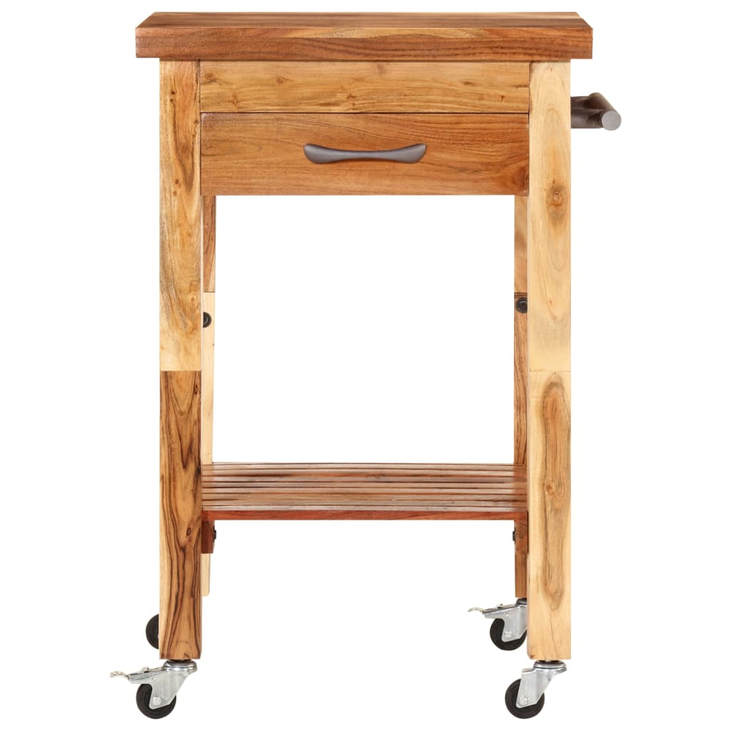 Chariot de cuisine 55x55x89 cm bois massif d'acacia vidaXL - 5