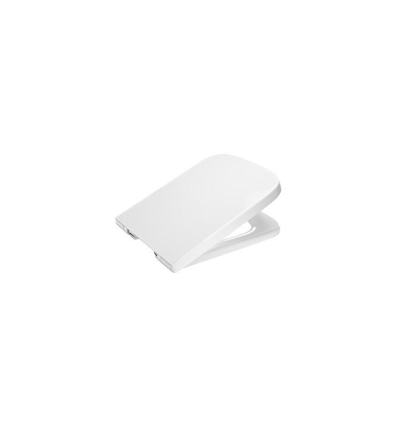 Sedile con coperchio laccato, cerniere rimovibili, bianco - ROCA - 2